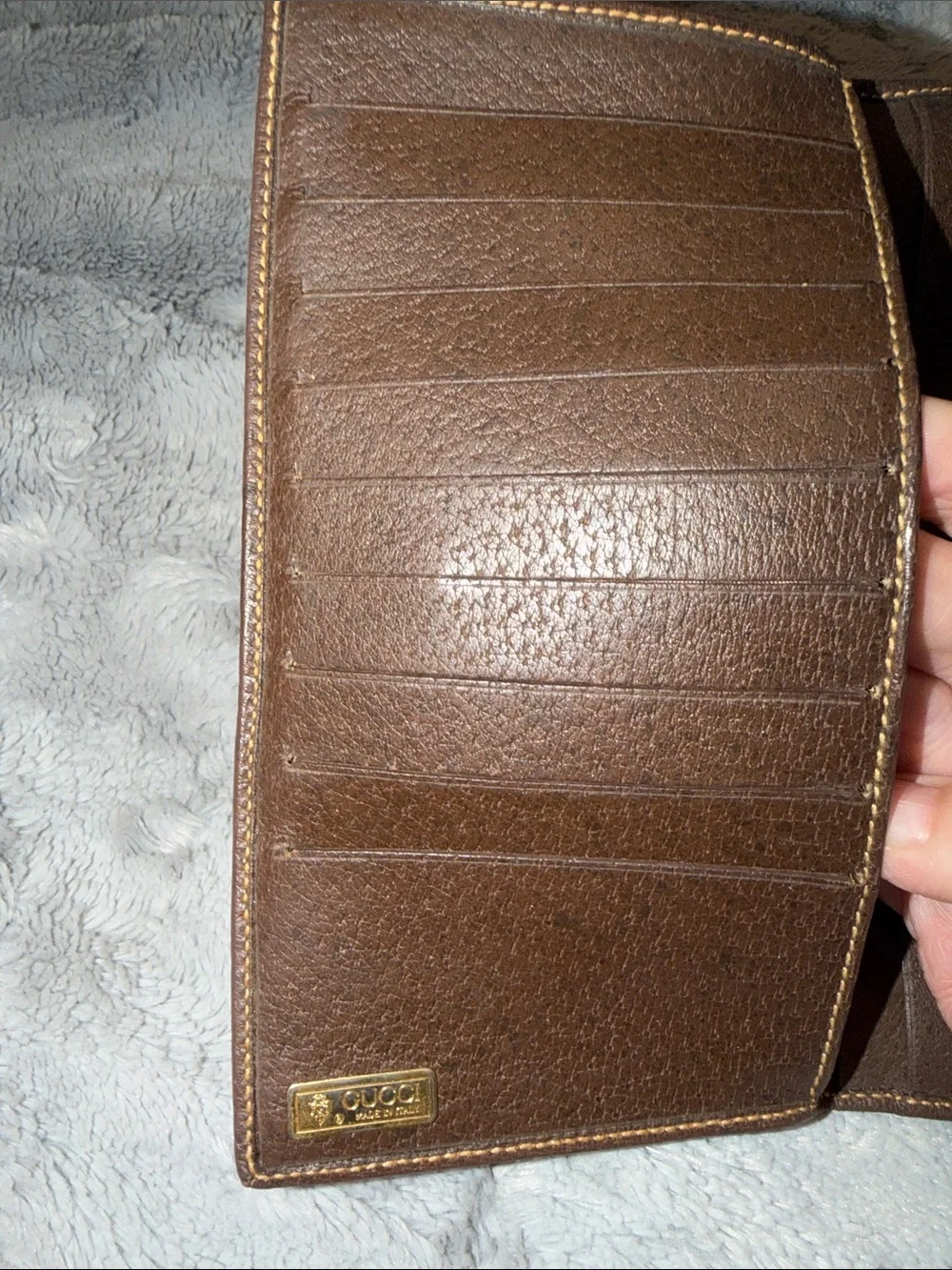 Gucci Beige GG Canvas Continental Wallet with Green Red Web and Brown Trim